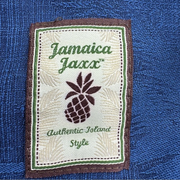 Jamaica Jaxx Mens Shirt Silk Large Button Up Short Sleeve Geometric Washable - Picture 3 of 8